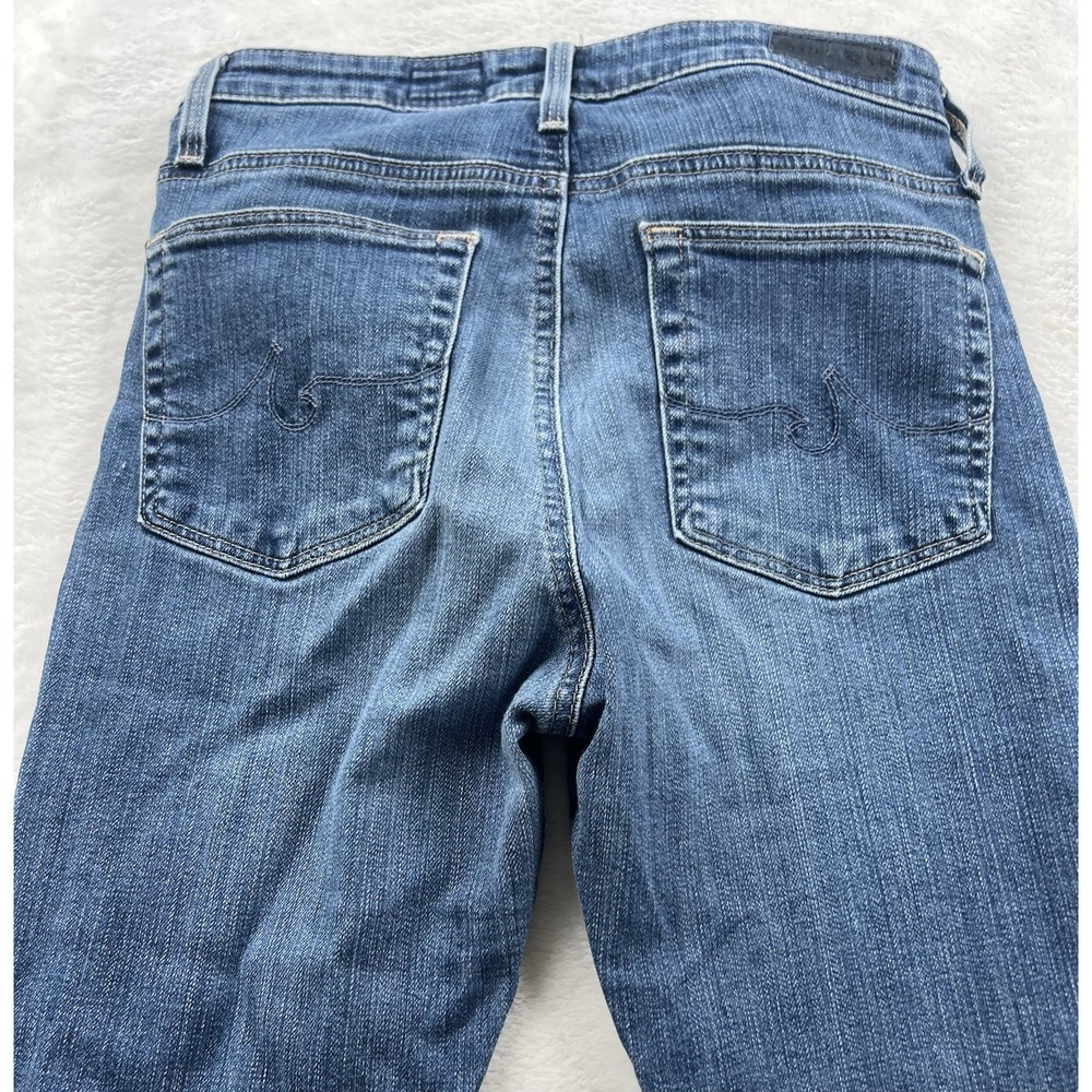AG Adriano Goldschmied The Prima Mid-Rise‎ Cigarette Jeans Ripped Blue Denim 26R